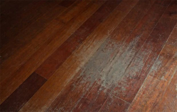 vieux planché en bois dur qui a besoin d'être entrenu